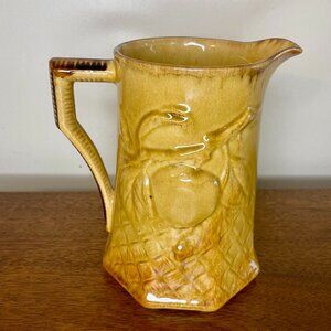 VTG Poet-Laval Majolica Pitcher w/ Fruit Motif
